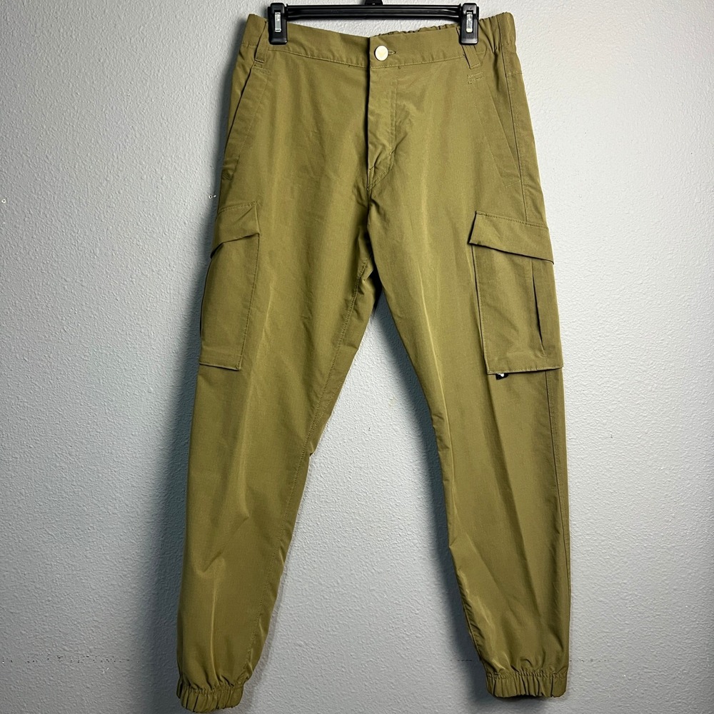 Cross‎ Eyed Moose Cargo Joggers Lightweight Casual Pants Olive Green Size 32
